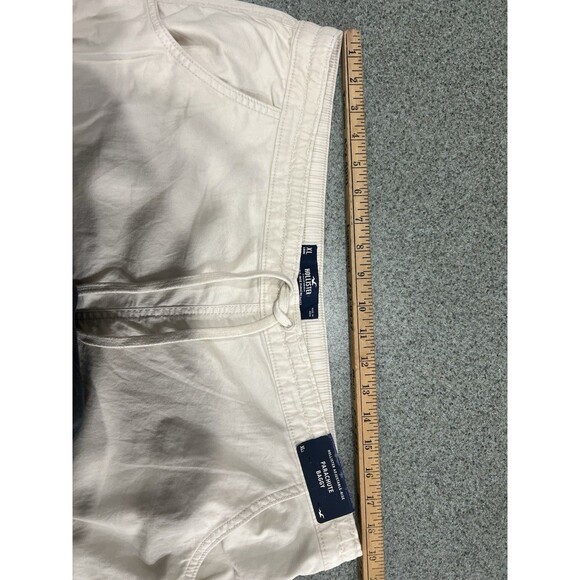 Hollister Adjustable Rise Parachute Baggy Utility Pants Cream Y2K Men XL NEW - Picture 3 of 13